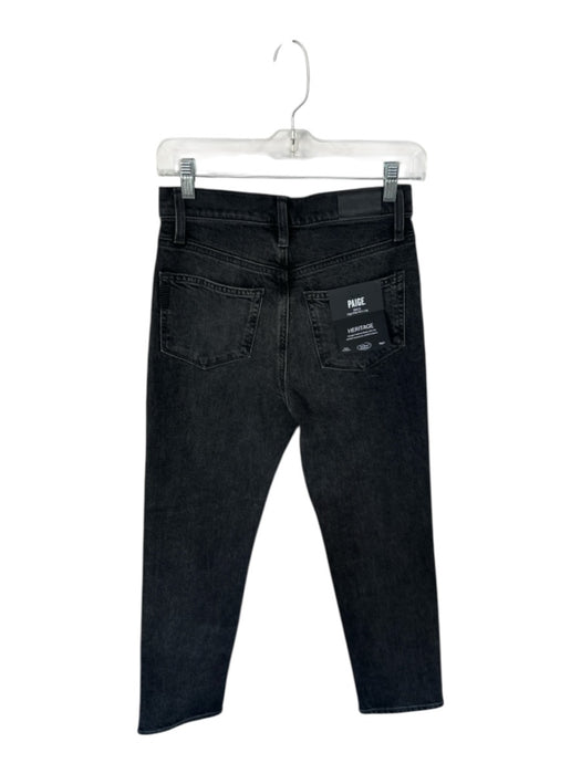 Paige Size 25 Black Cotton Blend High Waist Straight Leg Jeans Black / 25