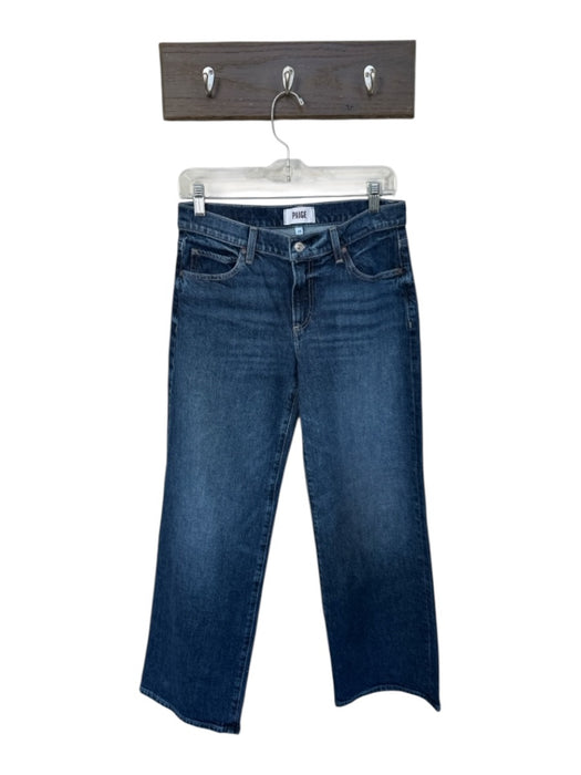 Paige Size 26 Med Dark Wash Cotton Blend High Waist Wide Leg Jeans Med Dark Wash / 26