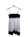 Donna Morgan Size 6 Black & White Cotton Spaghetti Strap Ribbon Detail Dress Black & White / 6