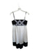 Donna Morgan Size 6 Black & White Cotton Spaghetti Strap Ribbon Detail Dress Black & White / 6