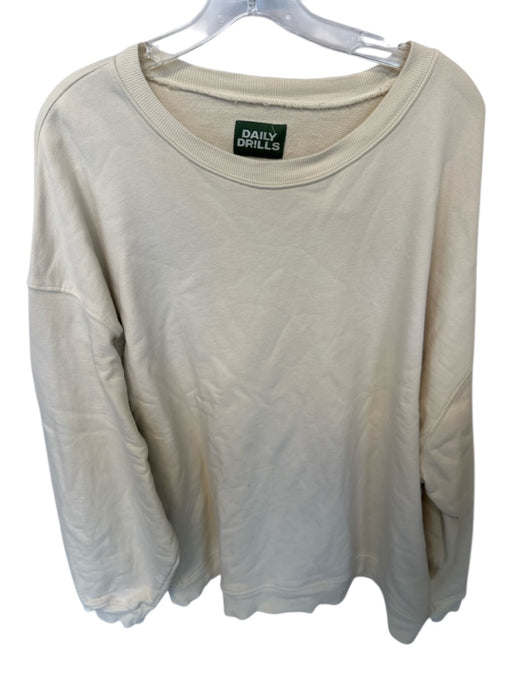 Daily Drills Size M/L Tan Cotton Long Sleeve Crew Neck Athletic Sweatshirt Tan / M/L