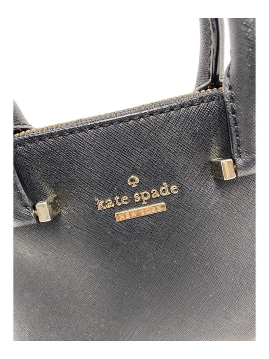 Kate Spade Black Leather Saffiano Silvertone hardware Bag Black