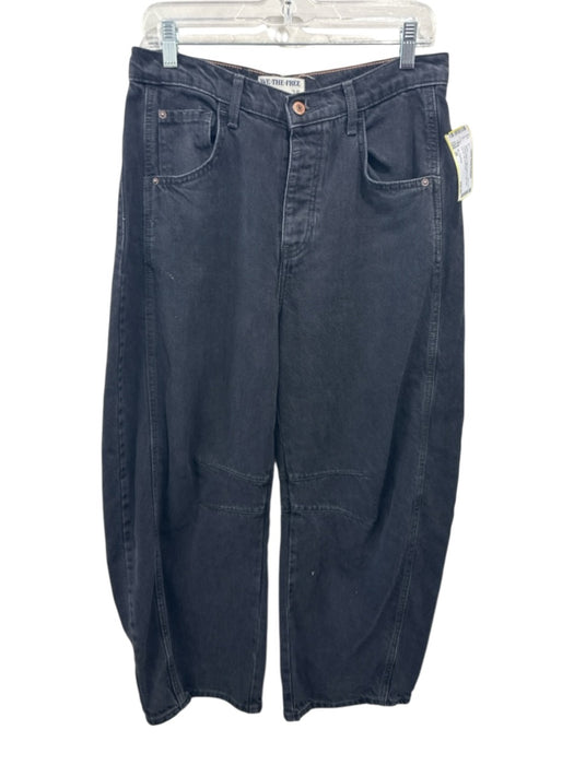 We The Free Size 28 Faded Black Cotton Denim High Rise Barrell Leg Jeans Faded Black / 28