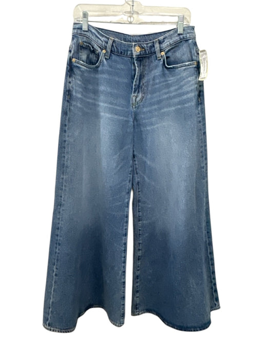 7 For All Mankind Size est 27 Medium Wash Cotton Denim Whiskering Wide Leg Jeans Medium Wash / est 27