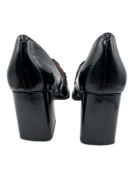 Linea Paolo Shoe Size 8 Black Patent Leather Square Toe Chain Detail Pumps Black / 8
