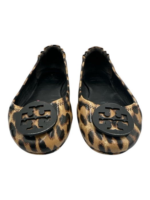 Tory Burch Shoe Size 8 Beige & Brown Patent Leather Cheetah Slip On Flats Beige & Brown / 8