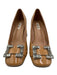 Bibi Lou Shoe Size 38 Beige Patent Leather Block Heel Square Toe Jeweled Pumps Beige / 38