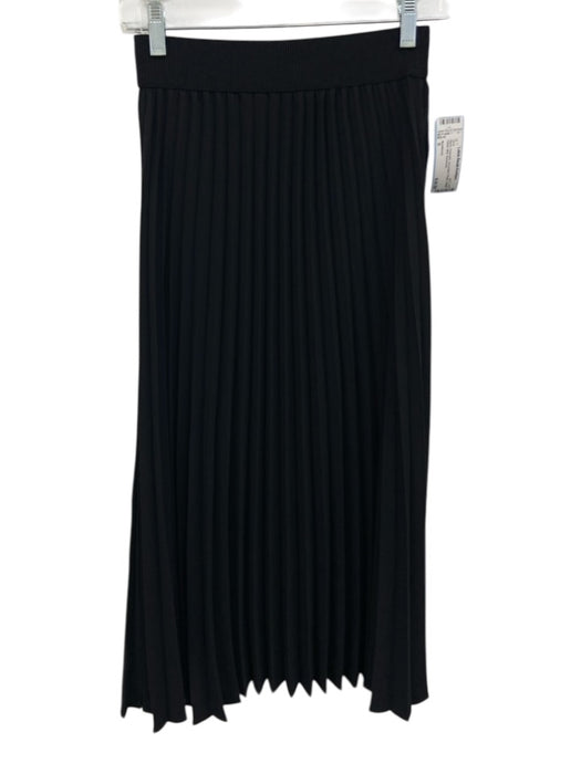 Nordstrom Size S Black Polyester Accordian Pleats Elastic Waist Midi Skirt Black / S