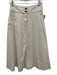 A Loves A Size 28 White Cotton Blend Zip & Button Contrast Stitch Denim Skirt White / 28