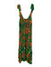 Farm Rio Size M Green & Multi Viscose Blend V Neck Printed Zip Back Maxi Dress Green & Multi / M