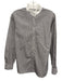 J Crew Size 2 Black & White Cotton Button Front Mock Neck Striped Top Black & White / 2