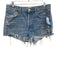 Agolde Size 28 Blue Wash Cotton Button Fly Distressed Hem Pockets Shorts Blue Wash / 28