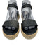 Steve Madden Shoe Size 8M Black Leather open toe Ankle Buckle Espadrille Sandals Black / 8M