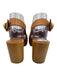 Tory Burch Shoe Size 8M Brown Leather open toe Block Heel Platform Sandals Brown / 8M