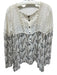 Floreat Size 8 White, Beige & Black Viscose Floral Paisley Semi Sheer Top White, Beige & Black / 8