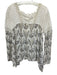 Floreat Size 8 White, Beige & Black Viscose Floral Paisley Semi Sheer Top White, Beige & Black / 8