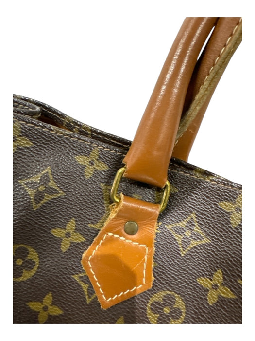 Louis Vuitton Brown & Tan Coated Canvas Top Handle Monogram Tote Bag Brown & Tan / Large