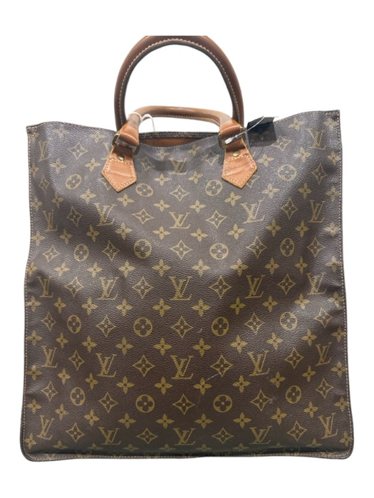 Louis Vuitton Brown & Tan Coated Canvas Top Handle Monogram Tote Bag Brown & Tan / Large