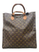 Louis Vuitton Brown & Tan Coated Canvas Top Handle Monogram Tote Bag Brown & Tan / Large