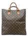 Louis Vuitton Brown & Tan Coated Canvas Top Handle Monogram Tote Bag Brown & Tan / Large