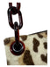 Prada White, Brown, Tan Pony Hair Leather Leopard Acrylic Chain Strap Hobo Bag White, Brown, Tan / Medium