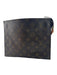 Louis Vuitton Brown & Tan Coated Canvas Zip Close Monogram Pouch Bag Brown & Tan / Small