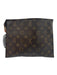 Louis Vuitton Brown & Tan Coated Canvas Zip Close Monogram Pouch Bag Brown & Tan / Small