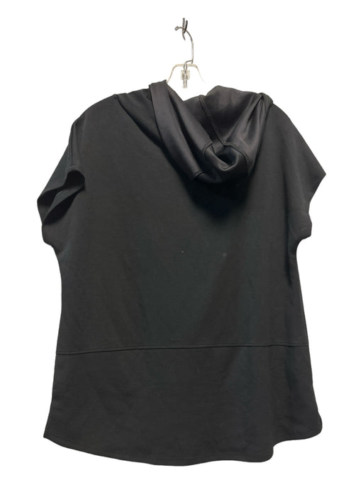 Elie Tahari Size M Black Modal Blend Hood Short Sleeve Top Black / M