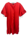Tara Jarmon Size 34 Orange Cotton Button Up Cap Sleeve V Neck Dress Orange / 34