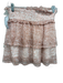 Cleobella Size XS Pink & White Viscose Abstract Print Elastic Waist Tiered Skirt Pink & White / XS