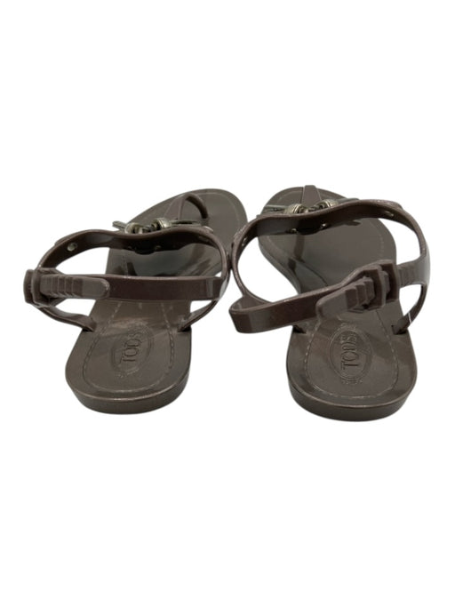 Tods Shoe Size 37 Purple Rubber Tassels Thong Sandals Purple / 37