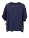 XiRENA Size S Dark Blue Cotton Short Puff Sleeve Gauze Split Neck Top Dark Blue / S