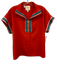 Emily McCarthy Size M Red, Green, Blue Polyester Short Sleeve Ribbon Detail Top Red, Green, Blue / M