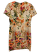 Tory Burch Size 4 Peach, Orange & White Polyester & Acrylic Short Sleeve Dress Peach, Orange & White / 4