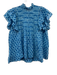 Oliphant Size S Blue & White Cotton Mini Abstract Print Ruffle Skirt Set Blue & White / S