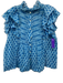 Oliphant Size S Blue & White Cotton Mini Abstract Print Ruffle Skirt Set Blue & White / S