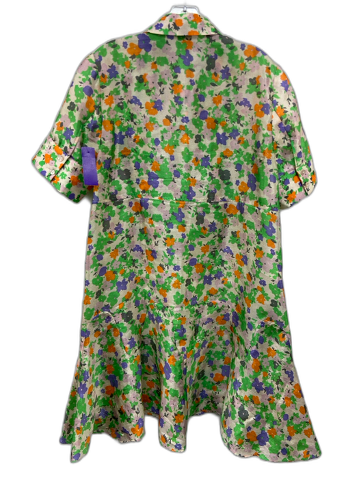 Baum und Pferdgarten Size M Green, Orange, Purple Short Sleeve Buttons Dress Green, Orange, Purple / M