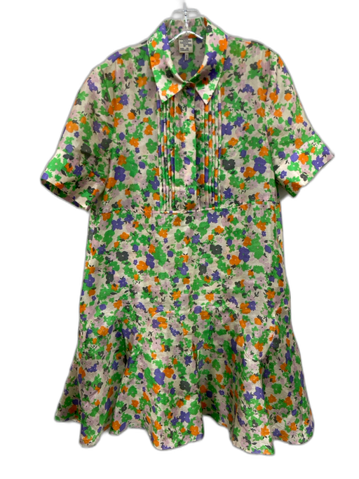 Baum und Pferdgarten Size M Green, Orange, Purple Short Sleeve Buttons Dress Green, Orange, Purple / M