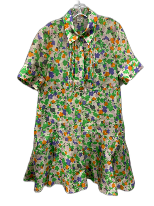Baum und Pferdgarten Size M Green, Orange, Purple Short Sleeve Buttons Dress Green, Orange, Purple / M