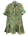 Baum und Pferdgarten Size M Green, Orange, Purple Short Sleeve Buttons Dress Green, Orange, Purple / M