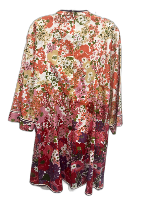 Tuckernuck Size L Orange, Red, Pink Cotton Long Bell Sleeve Floral Print Dress Orange, Red, Pink / L