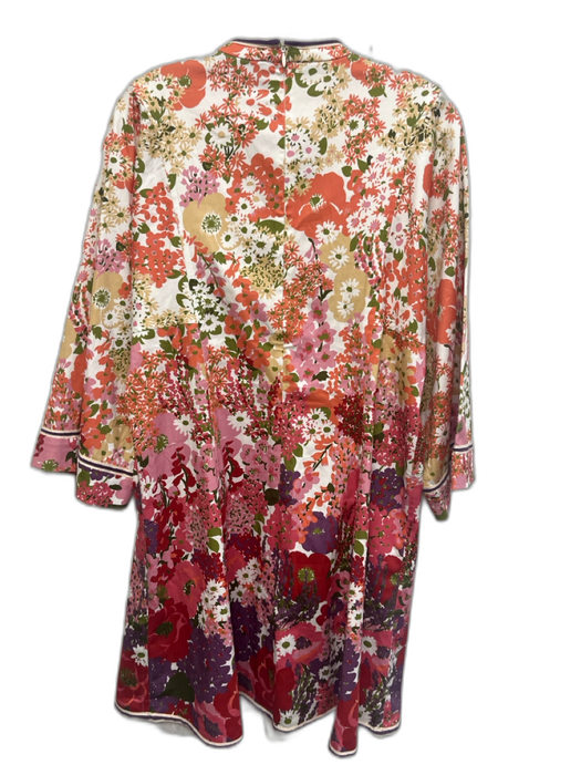 Tuckernuck Size L Orange, Red, Pink Cotton Long Bell Sleeve Floral Print Dress Orange, Red, Pink / L