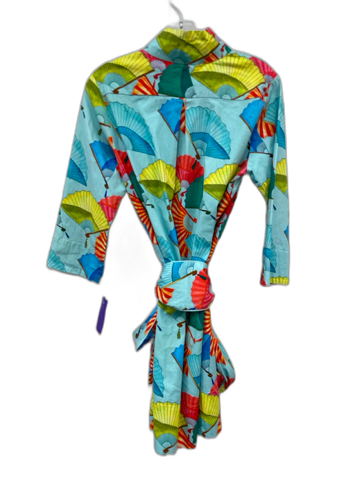Holly Shae Design Size S/M Blue, Red, Green Cotton 3/4 Sleeve Fans Dress Blue, Red, Green / S/M