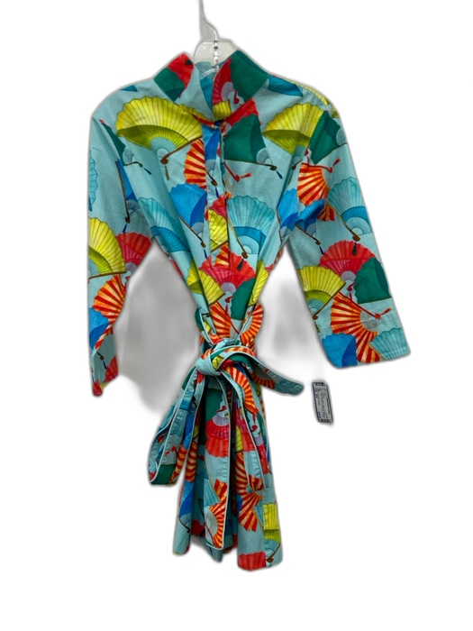 Holly Shae Design Size S/M Blue, Red, Green Cotton 3/4 Sleeve Fans Dress Blue, Red, Green / S/M