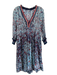Poupette St. Barth Size M Blue, Pink, Red Rayon 3/4 Sleeve Abstract Dots Dress Blue, Pink, Red / M