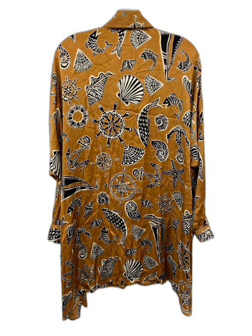 Corey lynn calter Size XXS Brown, Black, White Viscose & Rayon Long Sleeve Dress Brown, Black, White / XXS