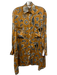 Corey lynn calter Size XXS Brown, Black, White Viscose & Rayon Long Sleeve Dress Brown, Black, White / XXS