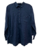 Not Monday Size S Navy Blue Linen Long Sleeve 1/4 Button Breast Pocket Top Navy Blue / S