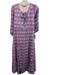 Oliphant Size L Purple, Orange, Green Cotton 1/2 Sleeve Abstract Print Dress Purple, Orange, Green / L