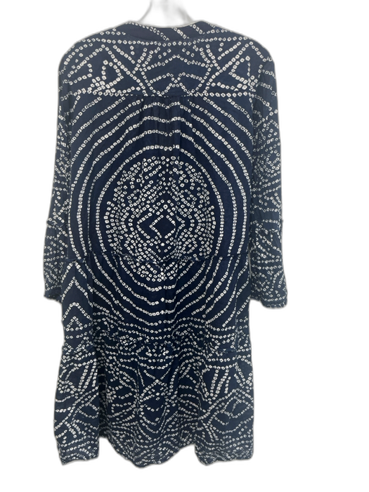 Lola Australia Size S Navy Blue & White Cotton 3/4 Sleeve Abstract Dots Dress Navy Blue & White / S